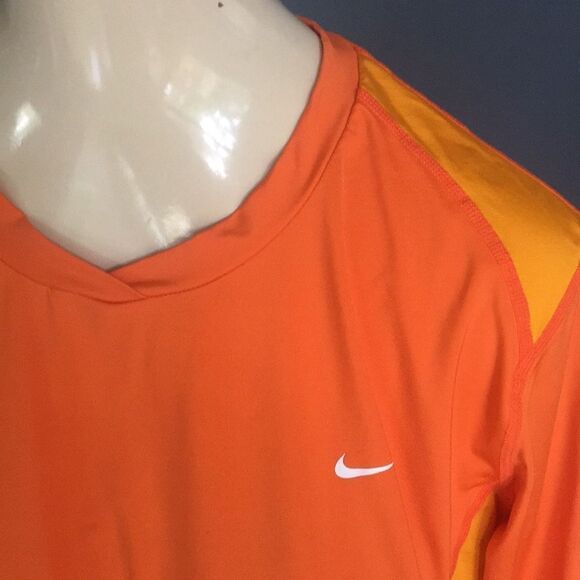 Nike orange color block compression style top, M - Picture 2 of 5